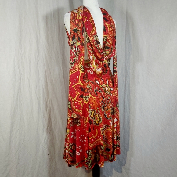 Von Vonni red & gold tropical print transformer dress, O/S (up to 10-12) - Picture 10 of 12